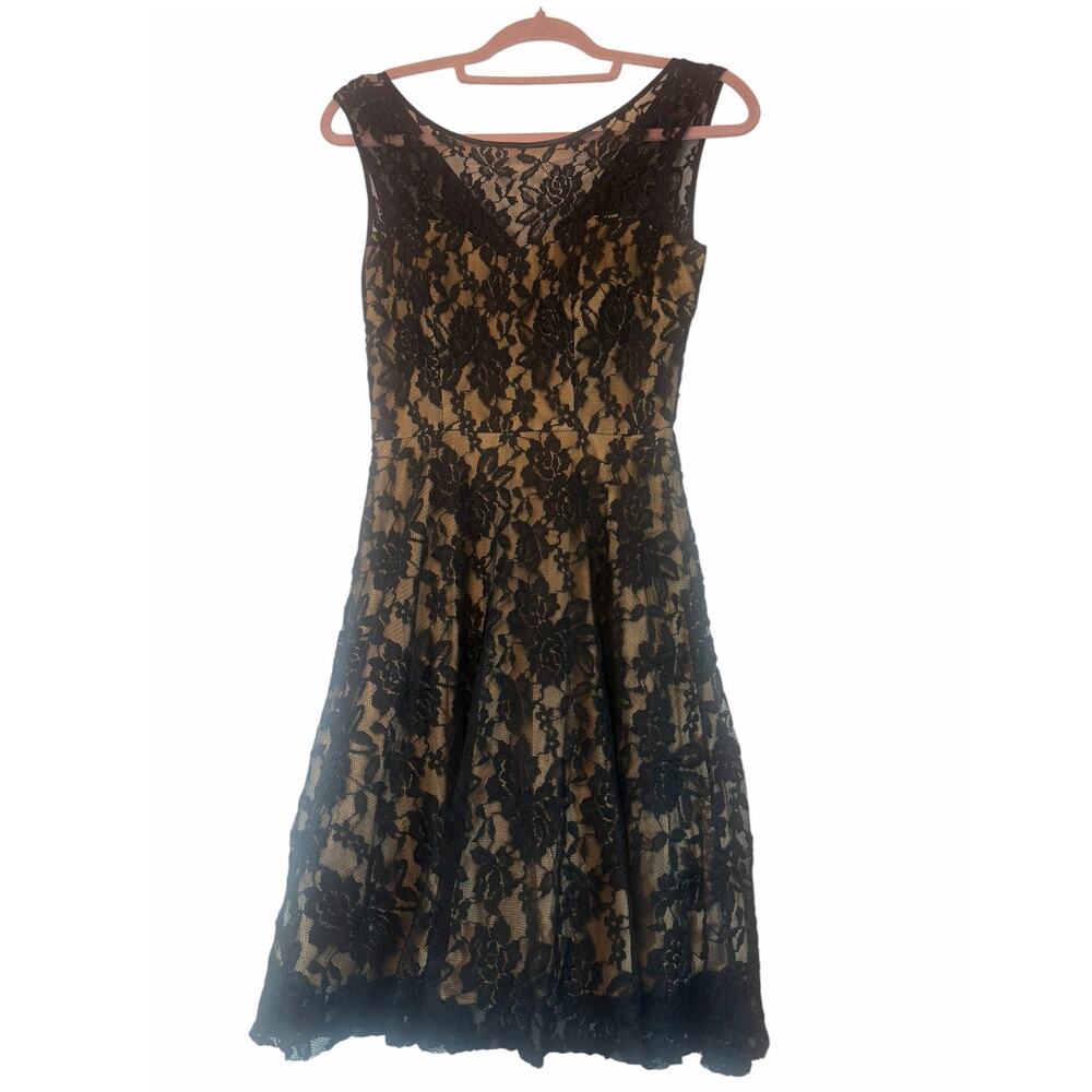 Juno Dress Collection Black Lace Cocktail Dress - Size S - Picture 2 of 10